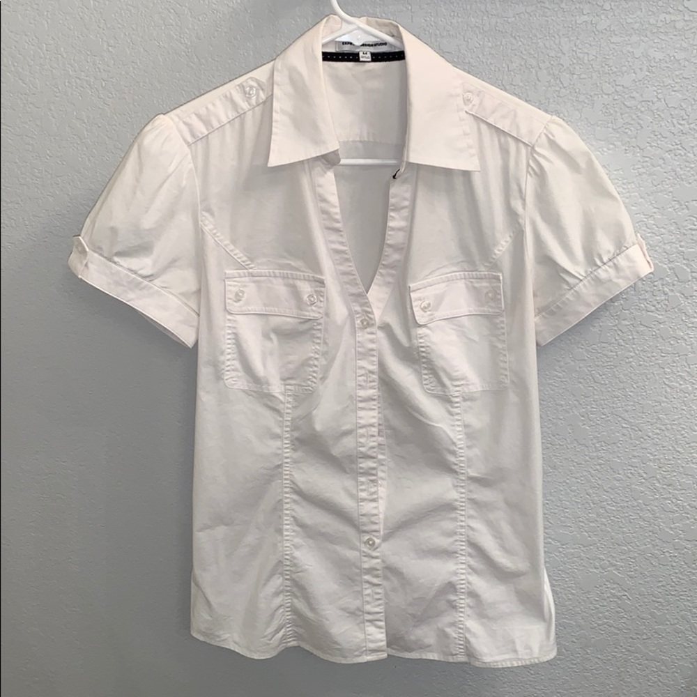 Express white button up